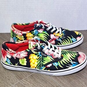 Van's Hawaiian Floral Skate Sneaker Shoe Womans size 6.5 Skateboard
